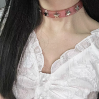 Pink Silicone Star & Love Heart Lock Y2K Hot Girl Choker Necklaces - Thumbnail 5