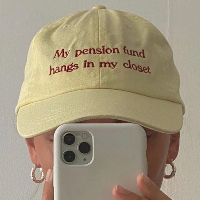 Free shipping-my pension fund hangs in my closet cap - Thumbnail 4
