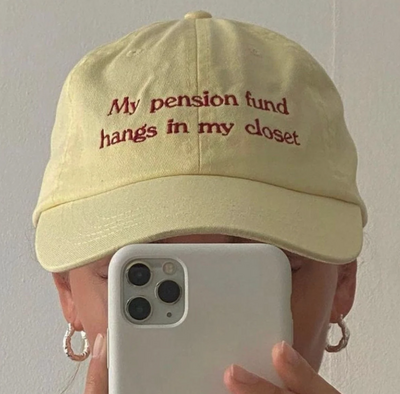 Free Shipping-MY PENSION FUND HANGS IN MY CLOSET CAP