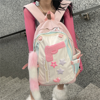 Original pink schoolbag foxtail personality new large-capacity backpack backpack - Thumbnail 2