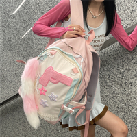 Original pink schoolbag foxtail personality new large-capacity backpack backpack - Thumbnail 4