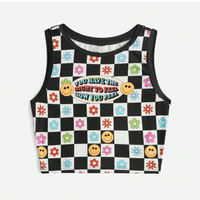 SMILEY FACE CHECKER TANK TOP - Thumbnail 1