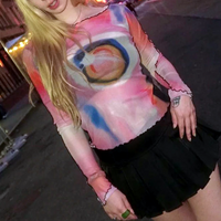 Y2K ILLUSION PRINT MESH TOP - Thumbnail 3