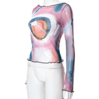 Y2K ILLUSION PRINT MESH TOP - Thumbnail 5