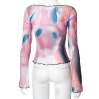 Y2K ILLUSION PRINT MESH TOP - Thumbnail 6