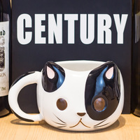 3D cat ceramic mug with spoon - Thumbnail 2