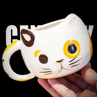 3D cat ceramic mug with spoon - Thumbnail 1