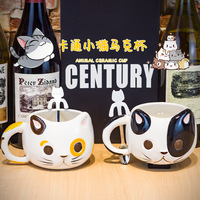 3D cat ceramic mug with spoon - Thumbnail 3