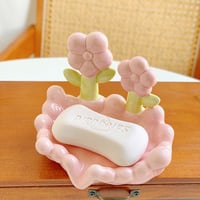 Flower Cloud Ceramic Soap Dish - Thumbnail 4