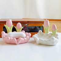 Flower Cloud Ceramic Soap Dish - Thumbnail 1