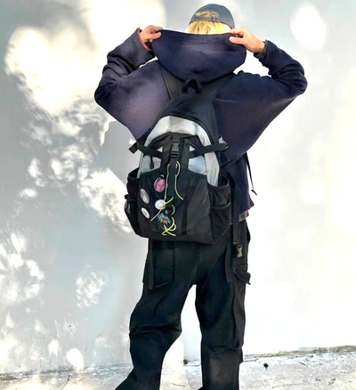 Y2K BLACK & GREY BACKPACK