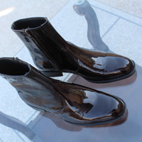 Handmade Classic Black Patent Leather Zipper Style Jodhpur Dress Boot - Thumbnail 2