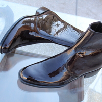 Handmade Classic Black Patent Leather Zipper Style Jodhpur Dress Boot - Thumbnail 5