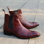 Classic Handmade Brown Patina Shaded Men Chelsea Boot-1