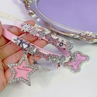 Y2K Harajuku PU Pink Leather Star Bone Collar Choker Necklace - Thumbnail 3