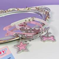 Y2K Harajuku PU Pink Leather Star Bone Collar Choker Necklace - Thumbnail 7