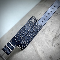 1.75" or 2" wide Chaotic Short British Studded Belt - Thumbnail 3