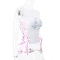 Rabbit Print Side Cross Ribbon Tank Top  - Thumbnail 5