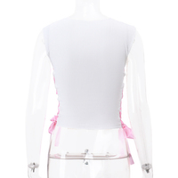 Rabbit Print Side Cross Ribbon Tank Top  - Thumbnail 6