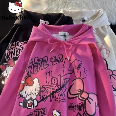 Graffiti Cat Print Hoodie