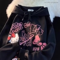 Graffiti Cat Print Hoodie - Thumbnail 2