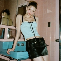 Blue Lace Bandage Slip Tank Top - Thumbnail 3