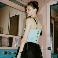 Blue Lace Bandage Slip Tank Top - Thumbnail 5