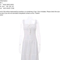 White Pleated Lace Up Square Collar Ruffle Maxi Dress  - Thumbnail 9
