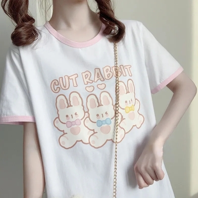 Rabbit Print Short Sleeve T-shirt 