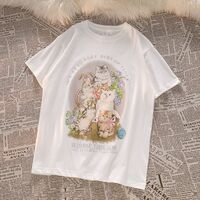 Cat Print Short Sleeve T-shirt  - Thumbnail 6