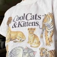 Cool Cat Print Short Sleeve T-shirt  - Thumbnail 1
