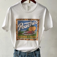 Peach Print Short Sleeve T-shirt  - Thumbnail 4