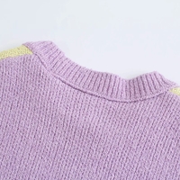 Purple & Yellow Flower Print Patchwork Sweater  - Thumbnail 6