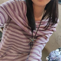 Purple Stripe Slash Neck Long Sleeve Shirt  - Thumbnail 3