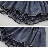 Denim Bow Ruffle Low Waist Skirt  - Thumbnail 7