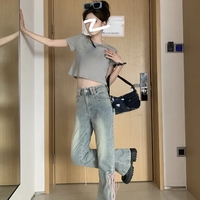 Pink Lace Up High Waist Flare Pants  - Thumbnail 4