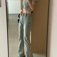 Pink Lace Up High Waist Flare Pants  - Thumbnail 8