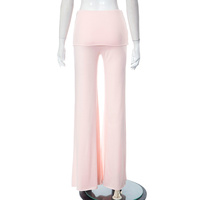 Pink Butterfly Rhinestone Fold Low Rise Flare Pants  - Thumbnail 5