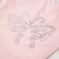 Pink Butterfly Rhinestone Fold Low Rise Flare Pants  - Thumbnail 6