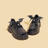 New cute student platform shoes thick-soled leather shoes black women's shoes - Thumbnail 1