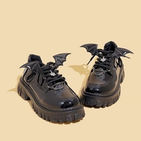 New cute student platform shoes thick-soled leather shoes black women's shoes - Thumbnail 4