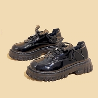 New cute student platform shoes thick-soled leather shoes black women's shoes - Thumbnail 5
