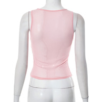 Pink Bow Sleeveless Crop Top - Thumbnail 6