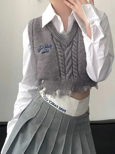 Vintage Grey Sweater Vest 