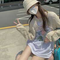 Blue Hollow Out Cropped Cardigan  - Thumbnail 7