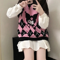 Anime Argyle Print Sweater Vest - Thumbnail 2