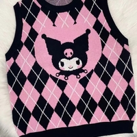 Anime Argyle Print Sweater Vest - Thumbnail 5