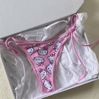 3D Pink Japanese Anime Cat Bikini Set - Thumbnail 2