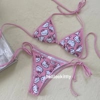 3D Pink Japanese Anime Cat Bikini Set - Thumbnail 4