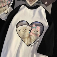 Cat Patchwork Print Short Sleeve T-shirt  - Thumbnail 3